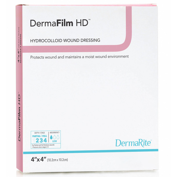 DermaFilm Hydrocolloid Dressing, 4 x 4 Inch
