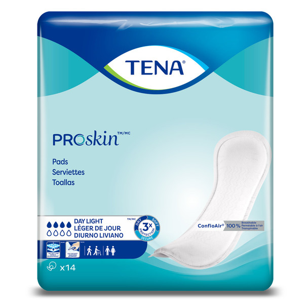 TENA Bladder Control Pads, Moderate Absorbency, 13 Inch, White