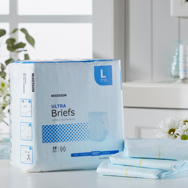 Unisex Adult Incontinence Brief McKesson Ultra Large Disposable Heavy Absorbency 4/CS