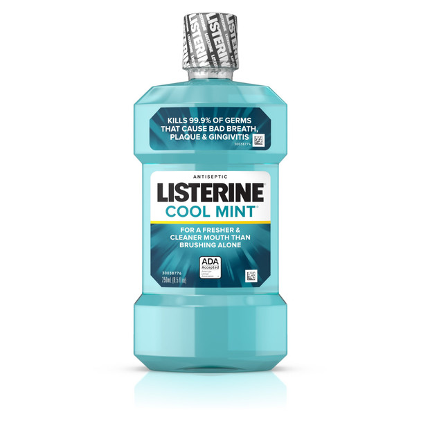 Listerine Cool Mint Antiseptic Mouthwash, 250 mL Bottle