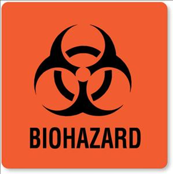 UAL Biohazard / Symbol Pre-Printed Label, 3 x 3 Inch