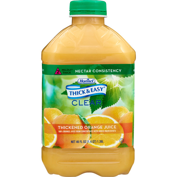 Thick & Easy Clear Nectar Consistency Orange Juice Thickened Beverage, 46 oz. Bottle