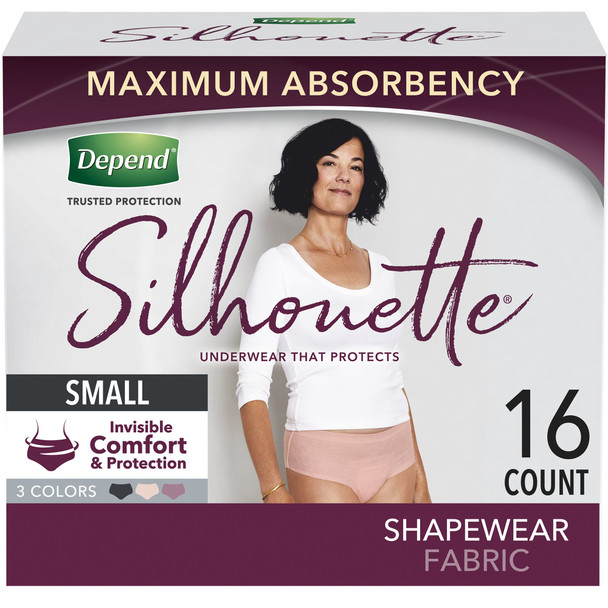 Depend Silhouette Maximum Absorbent Underwear, Small