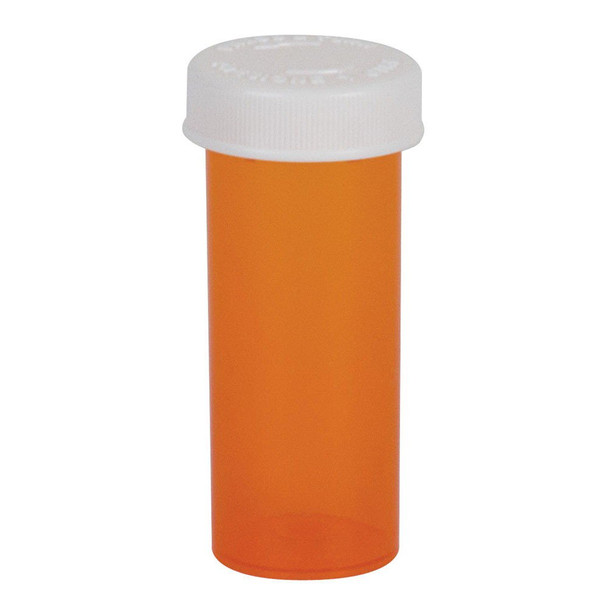 Ezy Dose Push & Turn Amber Prescription Vial, 30 Dram Capacity
