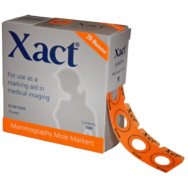 Mammography Mole Marker Xact Orange 15 mm Circle 3/4 X 1 Inch