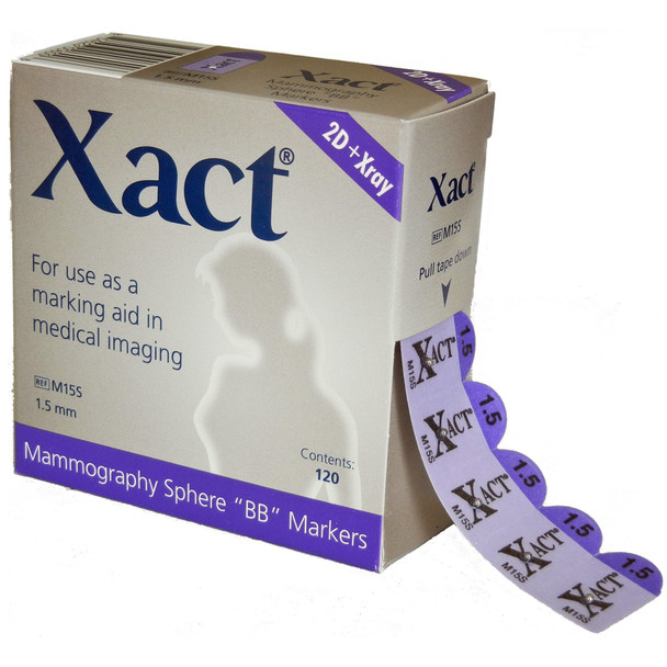 Mammography Nipple Marker Xact Purple 1.5 mm Diameter BB 1/2 X 1 Inch NonSterile