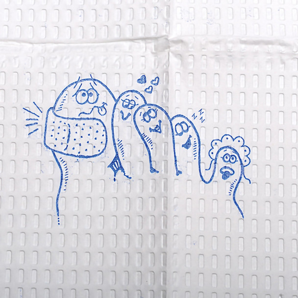 McKesson Nonsterile White / Blue Cartoon Toes Procedure Towel, 13 x 18 Inch