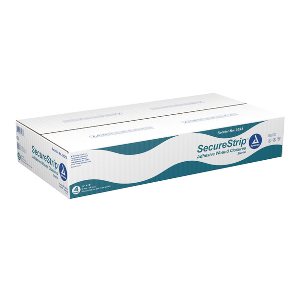 dynarex Secure Strip Adhesive Wound Closure Strip, ¼ by 3 Inches