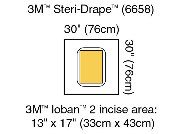 3M Steri- Sterile Large Pouch Surgical Drape, 30 W x 30 L Inch