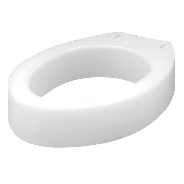 Carex Elongated Raised Toilet Seat, White, 3½ Inches, 300 lbs. Capacity