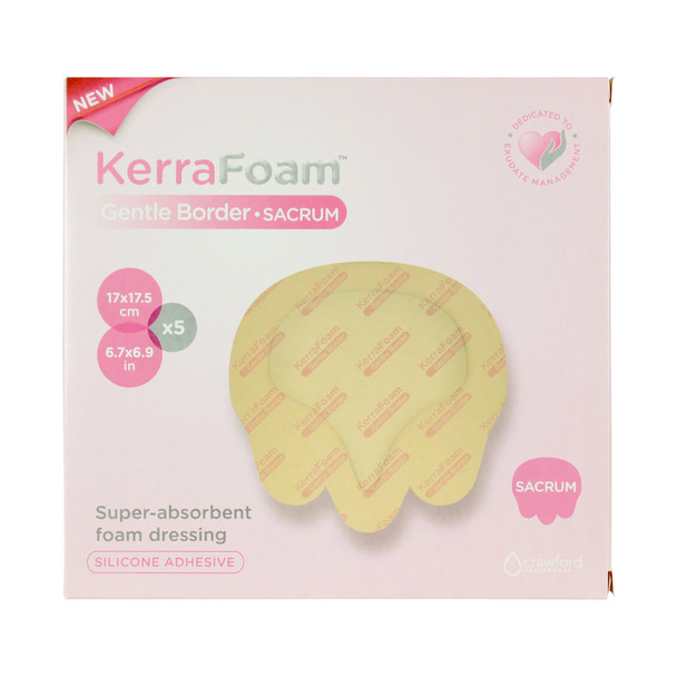 KerraFoam Gentle Border Silicone Foam Dressing, 6-7/10 x 6-9/10 Inch