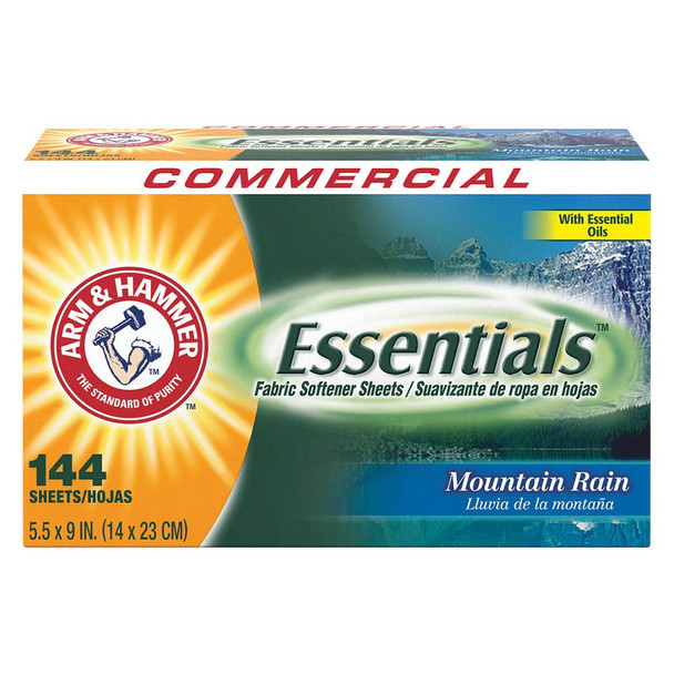 Fabric Softener Arm & Hammer Essentials 144 Count Box Sheet Mountain Fresh Scent