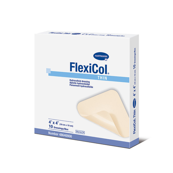 FlexiCol Hydrocolloid Dressing, 4 x 4 Inch