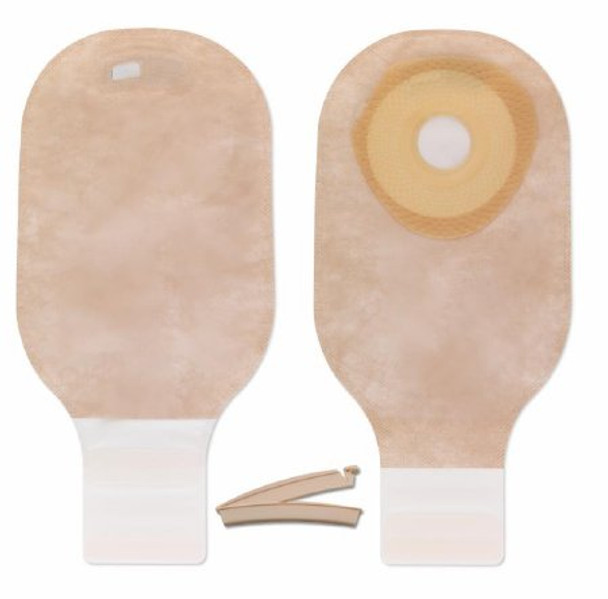 Premier One-Piece Drainable Beige Filtered Colostomy Pouch, 12 Inch Length, 1 Inch Stoma