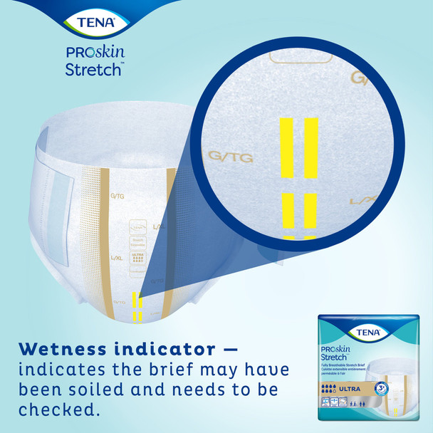 Unisex Adult Incontinence Brief TENA ProSkin Stretch Ultra Large / X-Large Disposable Heavy Absorbency 72/CS