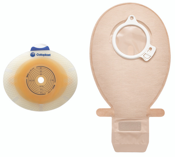 SenSura Click Two-Piece Closed End Opaque Filtered Ostomy Pouch, 7 Inch Length, 50 mm Flange