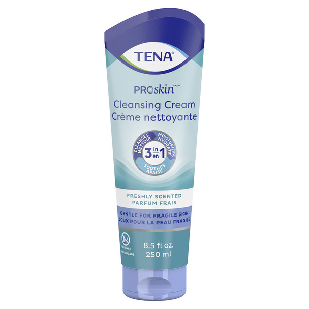 Tena Body Wash Cleansing Cream, Alcohol-Free, 3-in-1 Formula, Unscented, 8.5 oz, Tube