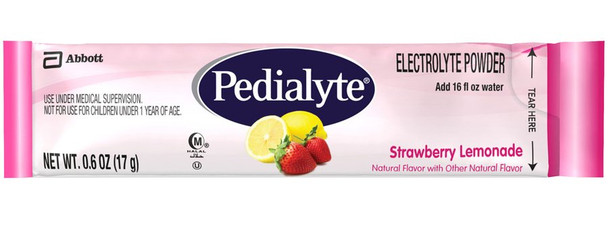 Pedialyte Powder Packs Strawberry Lemonade Pediatric Oral Electrolyte Solution, 0.6 oz. Individual Packet