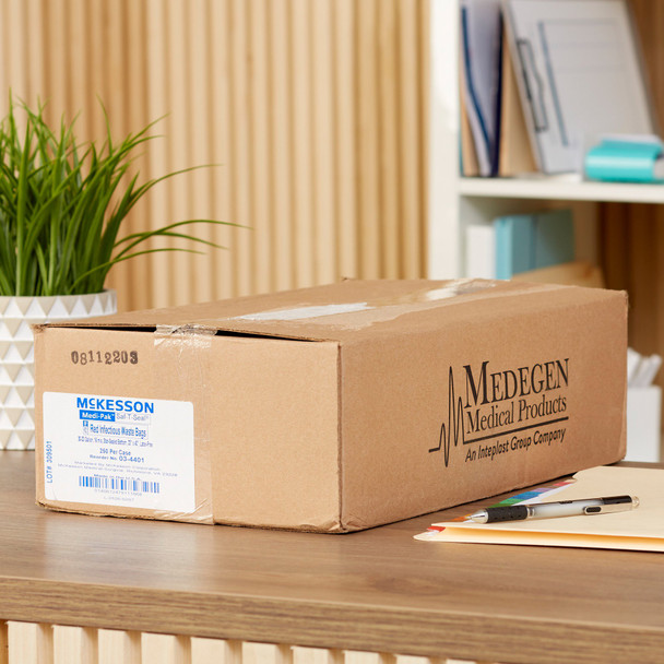 Infectious Waste Bag McKesson 30 to 33 gal. Red Bag Polymer Film 33 X 40 Inch 250/CS Infectious Waste Bag McKesson 30 to 33 gal. Red Bag Polymer Film 33 X 40 Inch 250/CS