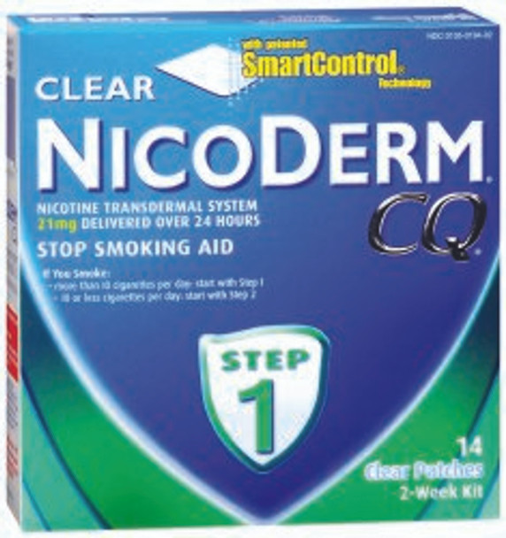 Nicoderm CQ 21 mg Strength Nicotine Polacrilex Stop Smoking Aid