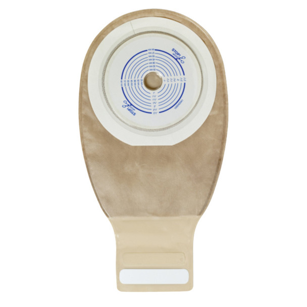 Esteem + One-Piece Drainable Beige Filtered Ostomy Pouch, 12 Inch Length, 3/4 to 2½ Inch Stoma