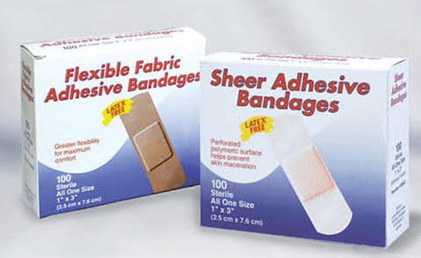 Dukal Fabric Tan Adhesive Bandage, 1 x 3 Inch