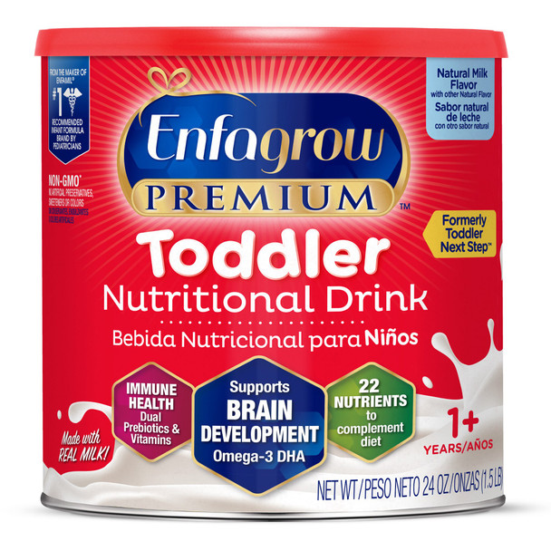 Enfagrow Premium Toddler Next Step Natural Milk Pediatric Oral Supplement, 24-ounce Can