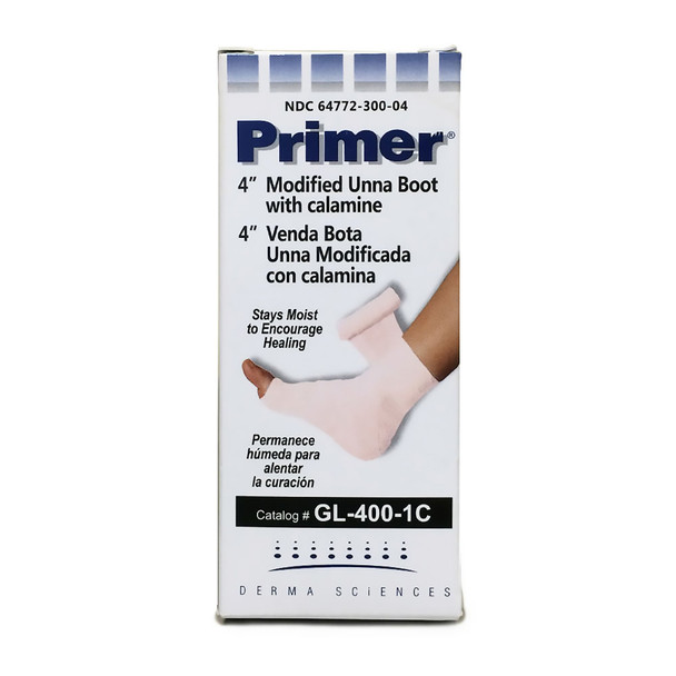 Primer Unna Boot with Calamine / Zinc Oxide, 4 Inch x 10 Yard