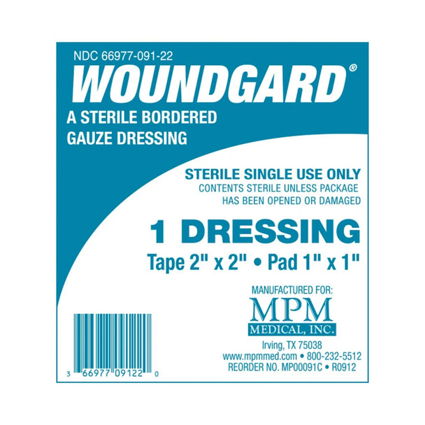 WoundGard White Adhesive Dressing, 2 x 2 Inch