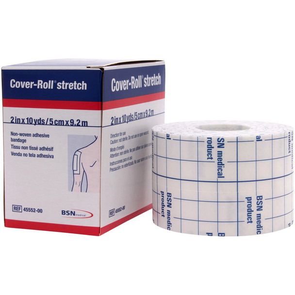 Cover-Roll Stretch Nonwoven Polyester Dressing Retention Tape, 2 Inch x 10 Yard, White