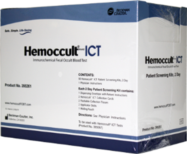 Hemoccult ICT 2-Day Fecal Occult Blood (iFOB or FIT) Colorectal Cancer Screening Patient Sample Collection and Screening Kit