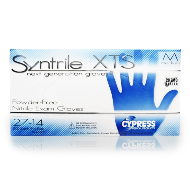 Syntrile XTS Nitrile Standard Cuff Length Exam Glove, Medium, Blue
