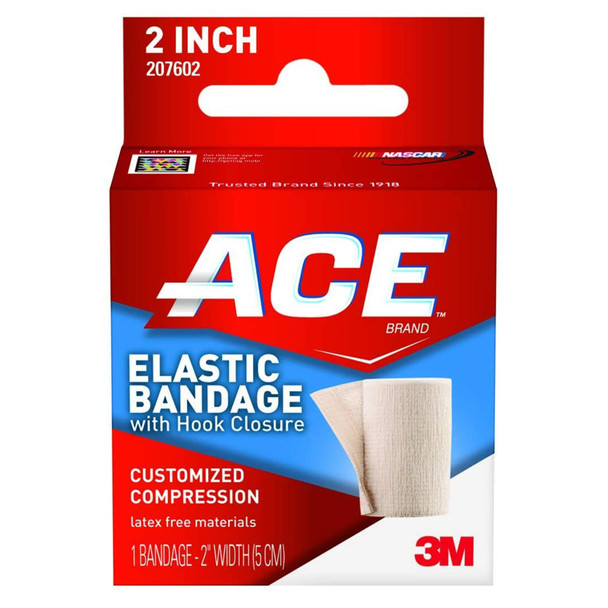 3M Ace Single Hook and Loop Closure Elastic Bandage, 2 Inch x 4-2/10 Foot