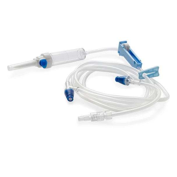 Primary IV Administration Set MedStream Gravity 2 Ports 20 Drops / mL Drip Rate Without Filter 80 Inch Tubing