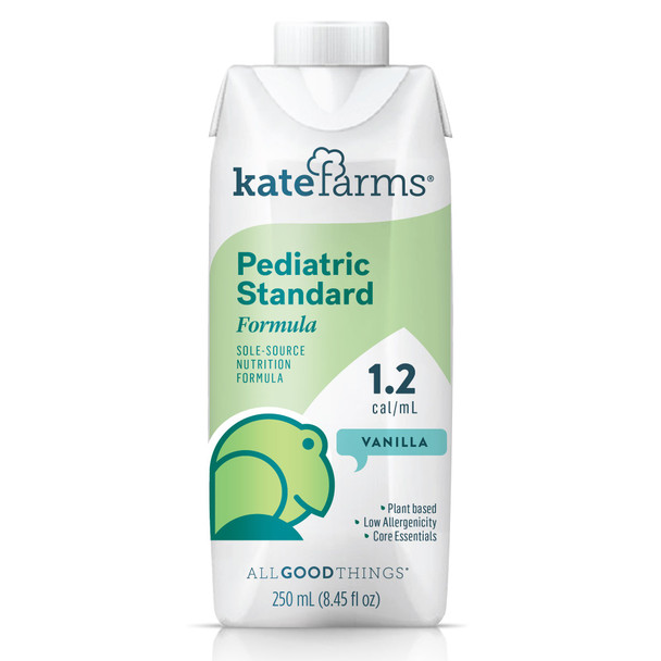 Kate Farms Pediatric Standard 1.2 Vanilla Pediatric Oral Supplement / Tube Feeding Formula, 8.5 oz. Carton