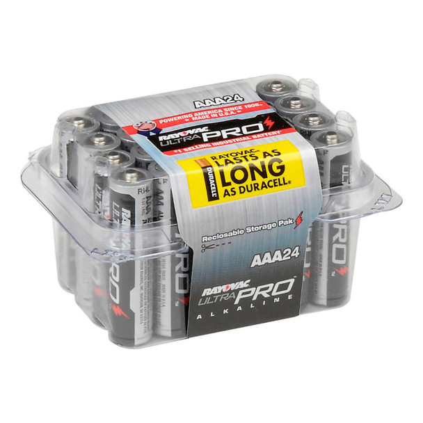 Alkaline Battery Rayovac Ultra Pro AAA Cell 1.5V Disposable 24 Pack
