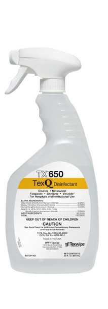 TexQ Surface Disinfectant Cleaner Quaternary Based Pump Spray Liquid 22 oz. Bottle Unscented Sterile