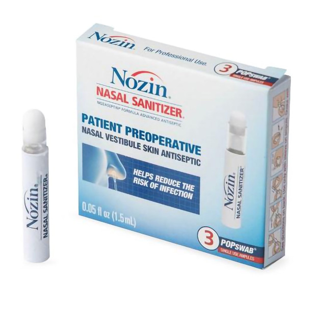 Antiseptic NOZIN Nasal Sanitizer POPswab Patient Preoperative Nasal Swab 1.5 mL Ampule