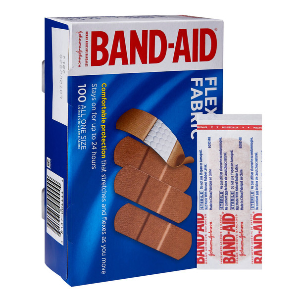 Band-Aid Flexible Fabric Tan Adhesive Strip, 1 x 3 Inch