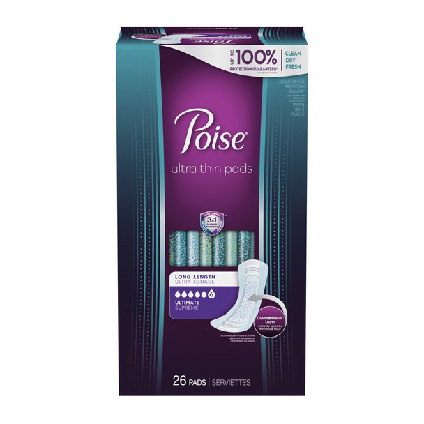 Poise Fresh Protection Ultra Thin Pads, Ultimate Long