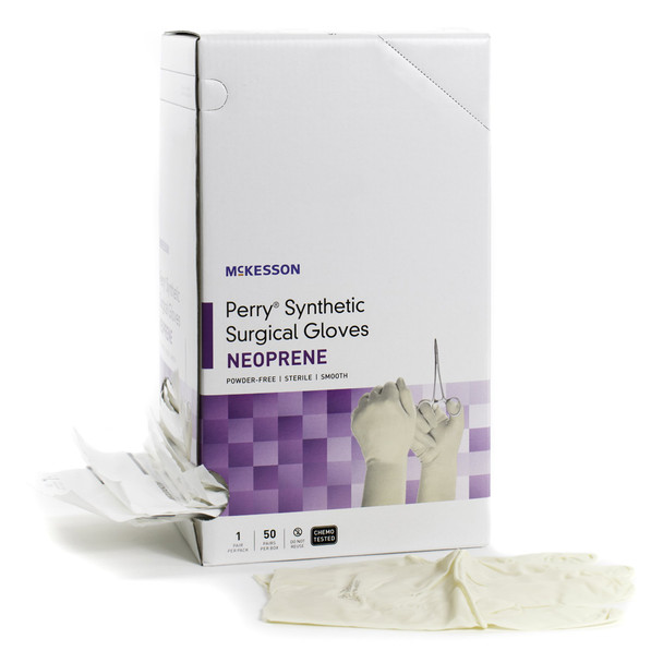 McKesson Perry Synthetic Surgical Gloves Polychloroprene Surgical Glove, Size 9, Cream