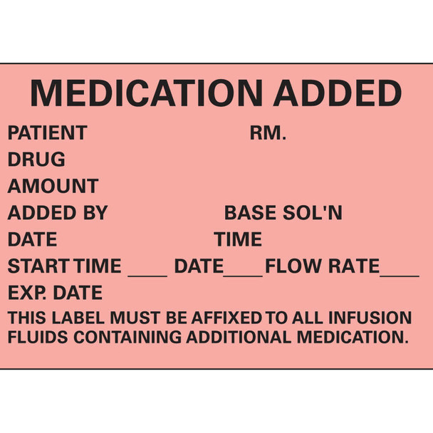 Timemed Medication Added Pre-Printed Label, 1-3/4 x 2-1/2 Inch