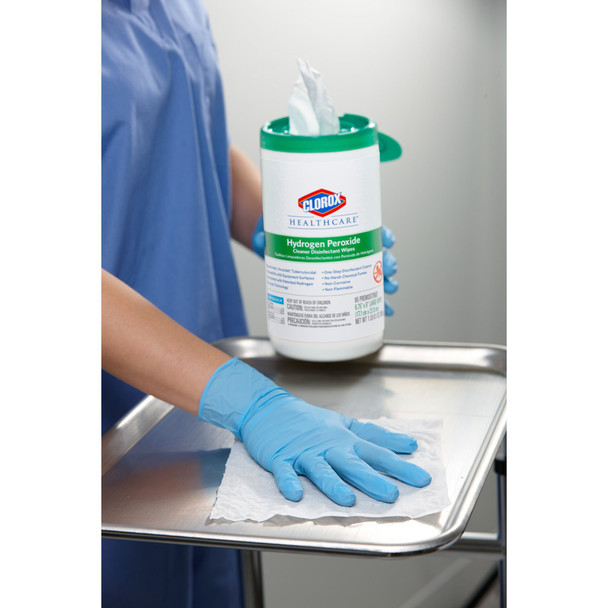 Clorox Healthcare Surface Disinfectant Cleaner Premoistened Peroxide Based Manual Pull Wipe 185 Count Pail Unscented NonSterile 1/CT