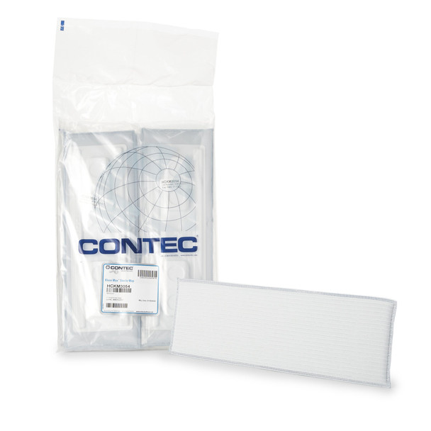 Cleanroom Wet Mop Pad Contec Klean Max Sealed Edge Medium White Microfiber / Polyester Disposable