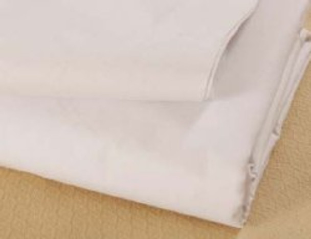 Bed Sheet Global Select Flat Sheet 66 W X 104 L Inch White / White Hem Cotton 55% / Polyester 45% Reusable