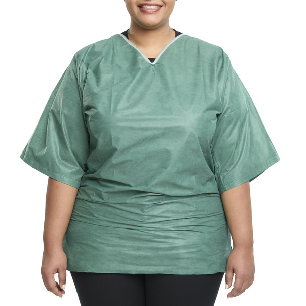Scrub Shirt 2X-Large Green Without Pockets Short Sleeve Unisex