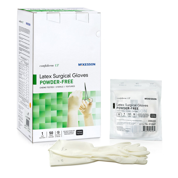 Confiderm LT Latex Surgical Glove, Size 6, Ivory
