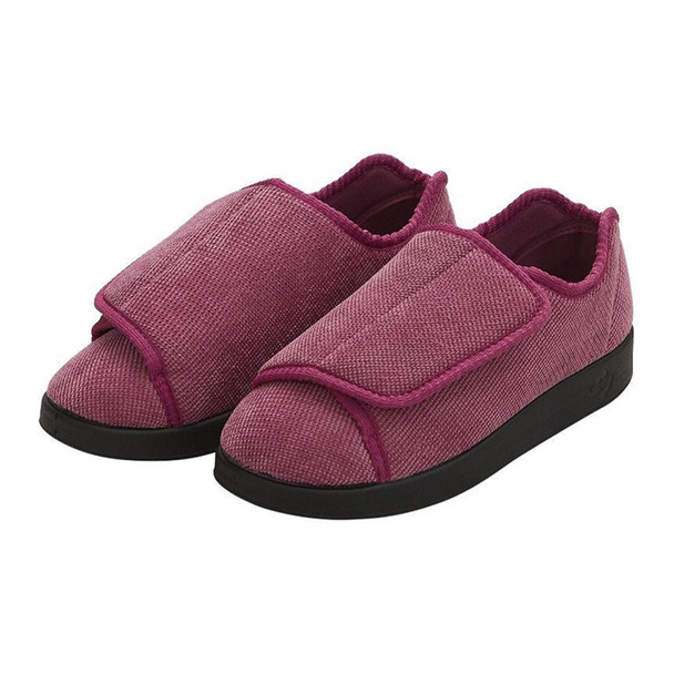 Silverts Women's Double Extra Wide Easy Closure Slippers, Dusty Rose, Size 10