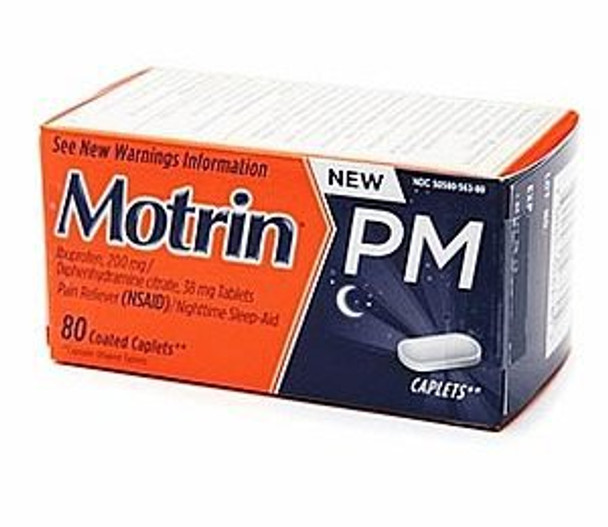 Motrin PM Ibuprofen Diphenhydramine Citrate Nighttime Pain Relief