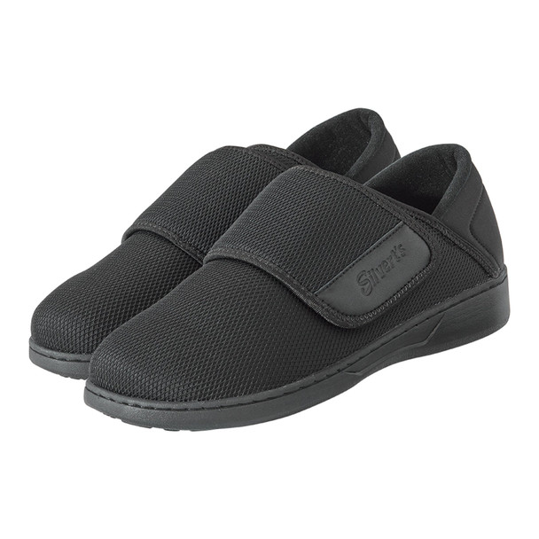 Silverts Comfort Steps Hook and Loop Closure Shoe, Size 7, Black